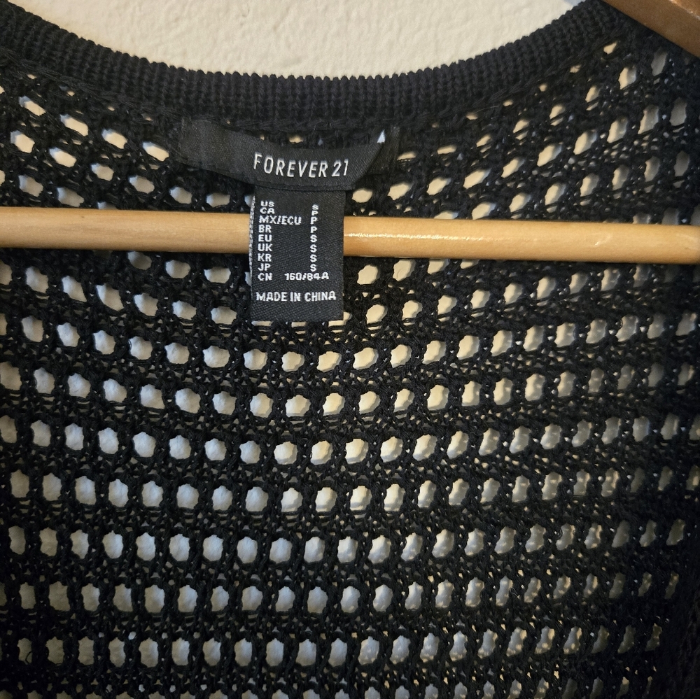 Forever 21 Black Knit Swim Coverup, Size S - Picture 3 of 3